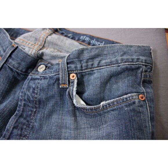 7 For All Mankind Jeans Mens Standard Straight Leg Button Fly Destressed 34X33 - Picture 14 of 14